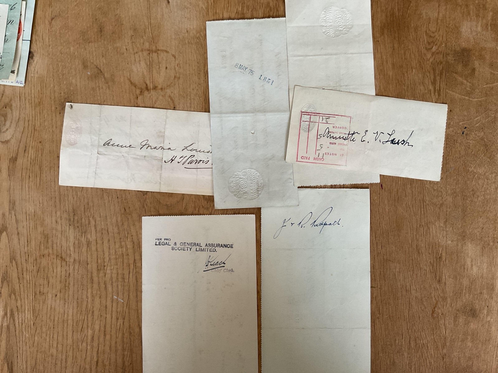 British vintage used cheques 6 items B5343