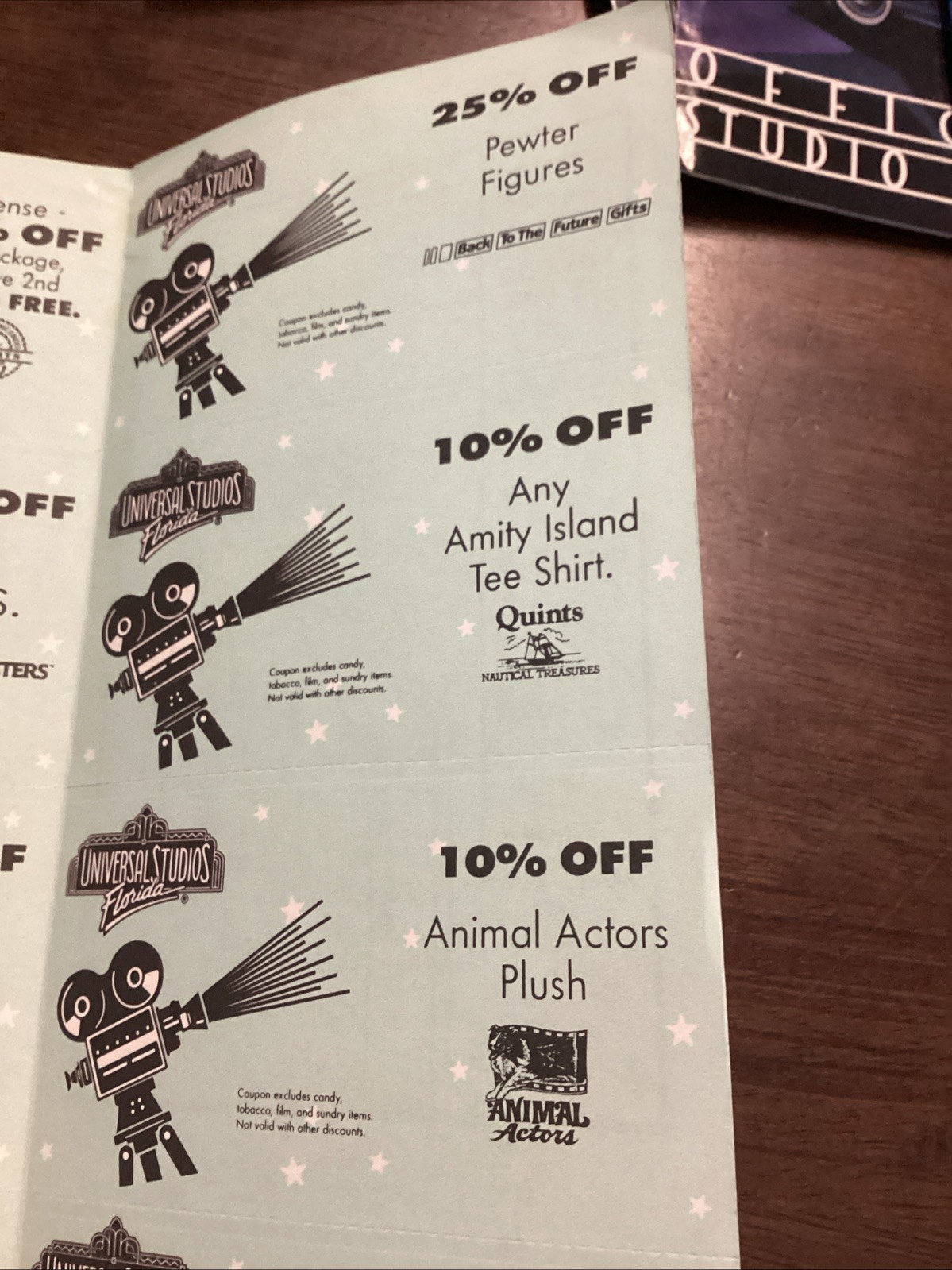 Universal Studios Coupon Book 1991 Early Discounts Rare
