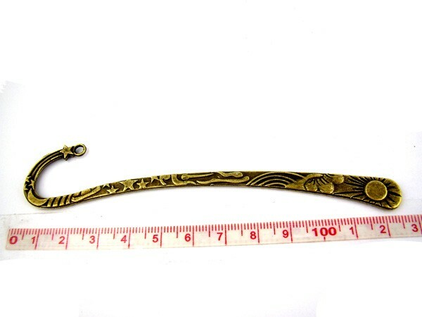 12pc Celestial Antiqued Bronze Bookmark With Loop 123mm craft books sun stars
