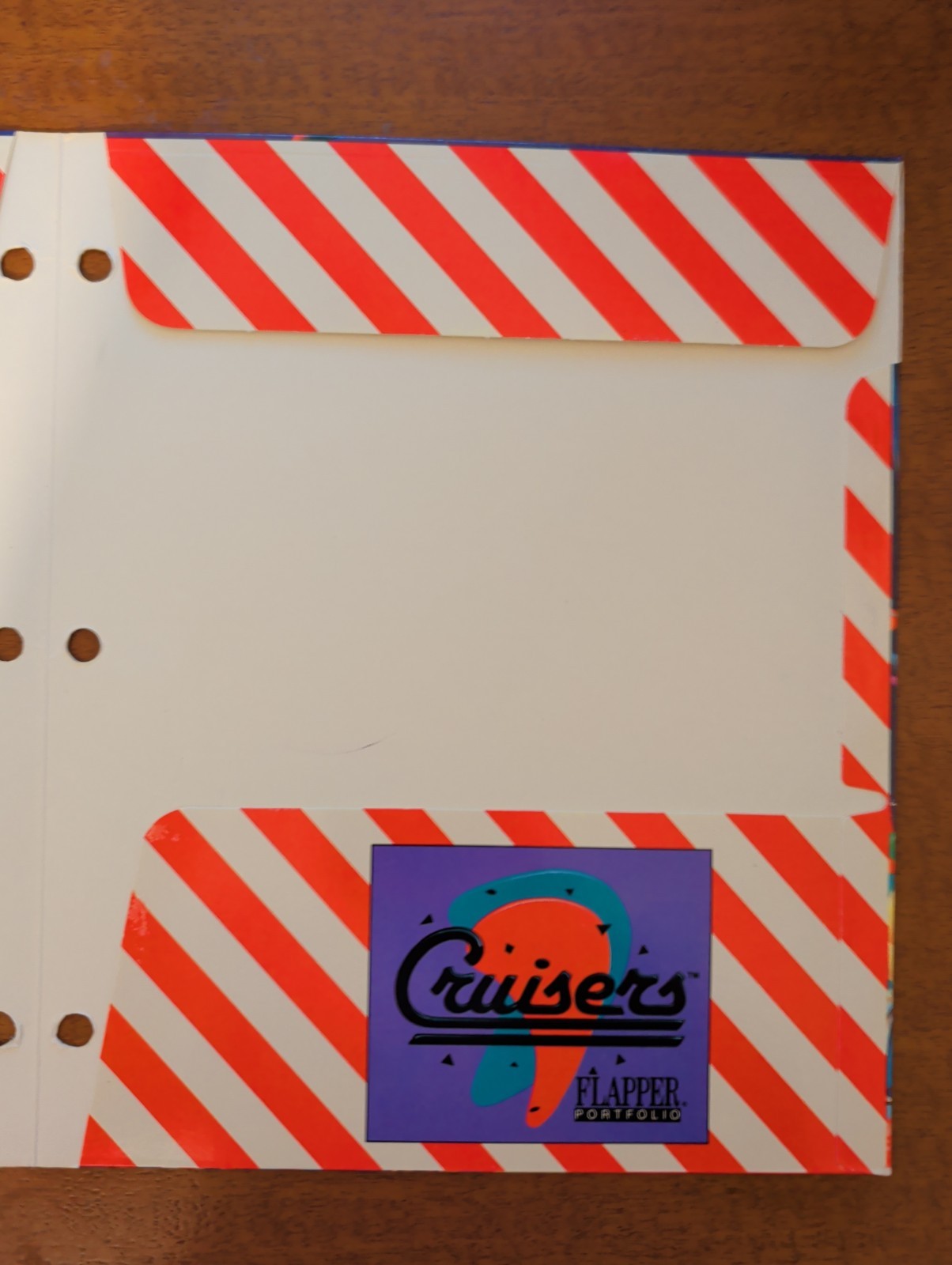 Vintage 1988 Mead Cruisers Folder Drive In Dinosaur UFO 80s Neon Candy Stripe