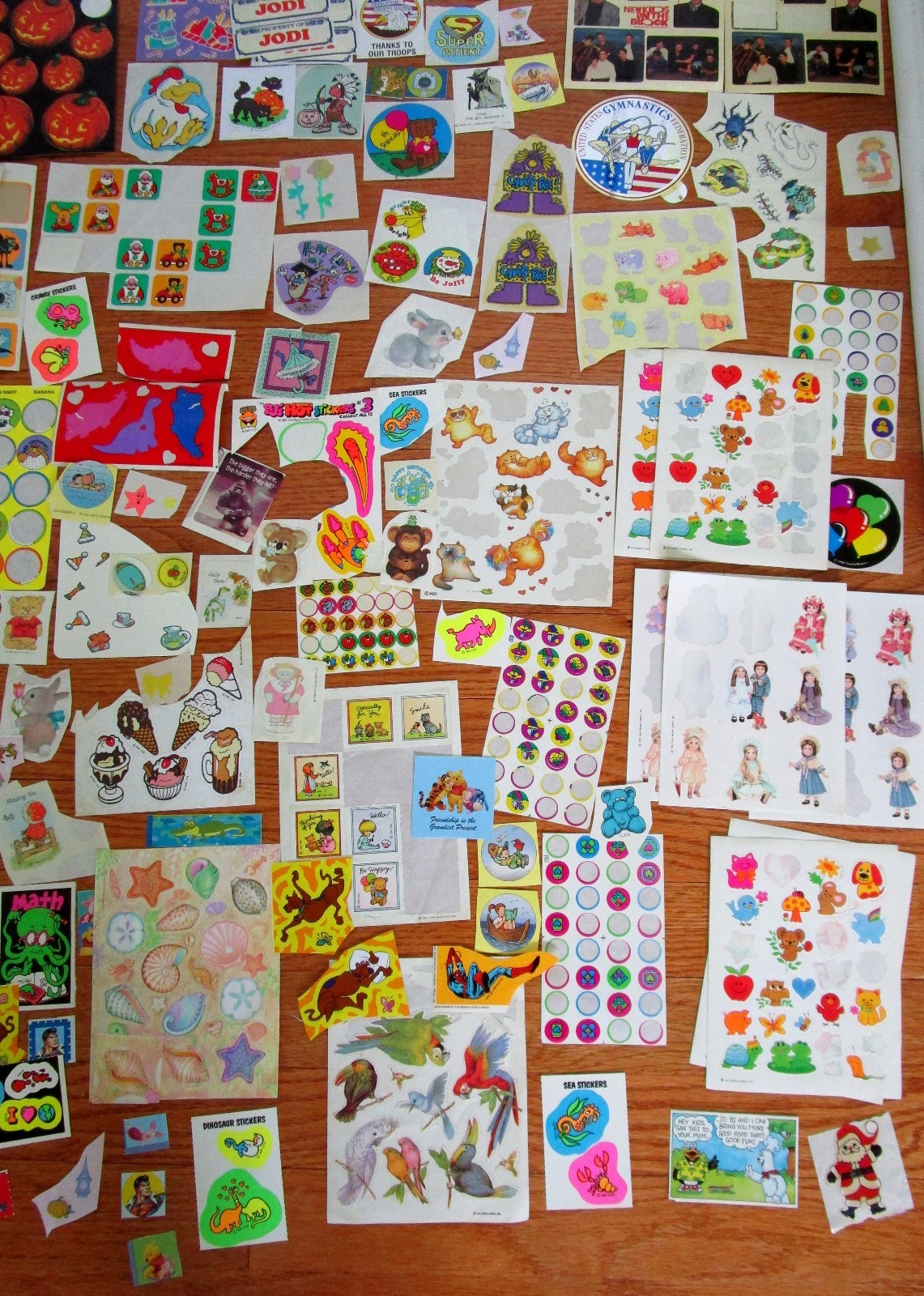 100’s Vtg 80s 90s LOT Stickers Hallmark Lisa Frank Star Wars ET Sanrio NKOTB