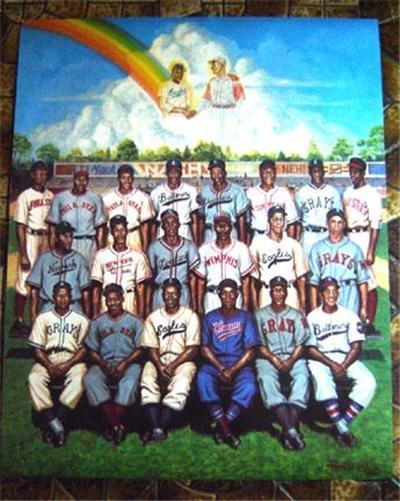 20 Negro League Players “Tribute to Leon Day” Ron Lewis Baseball Poster Unsigned