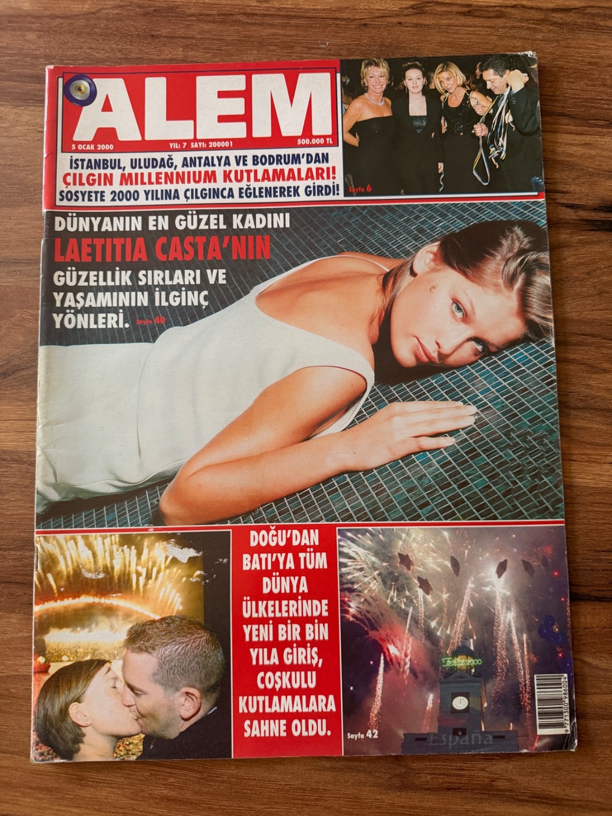 Laetitia Casta Turkish Alem Magazine Millennium 2000 Rare Supermodel Cover