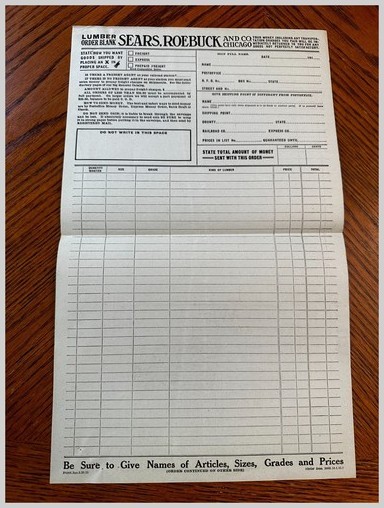 Sears Roebuck Lumber Order Form 1915 F6908 Chicago IL Building Material
