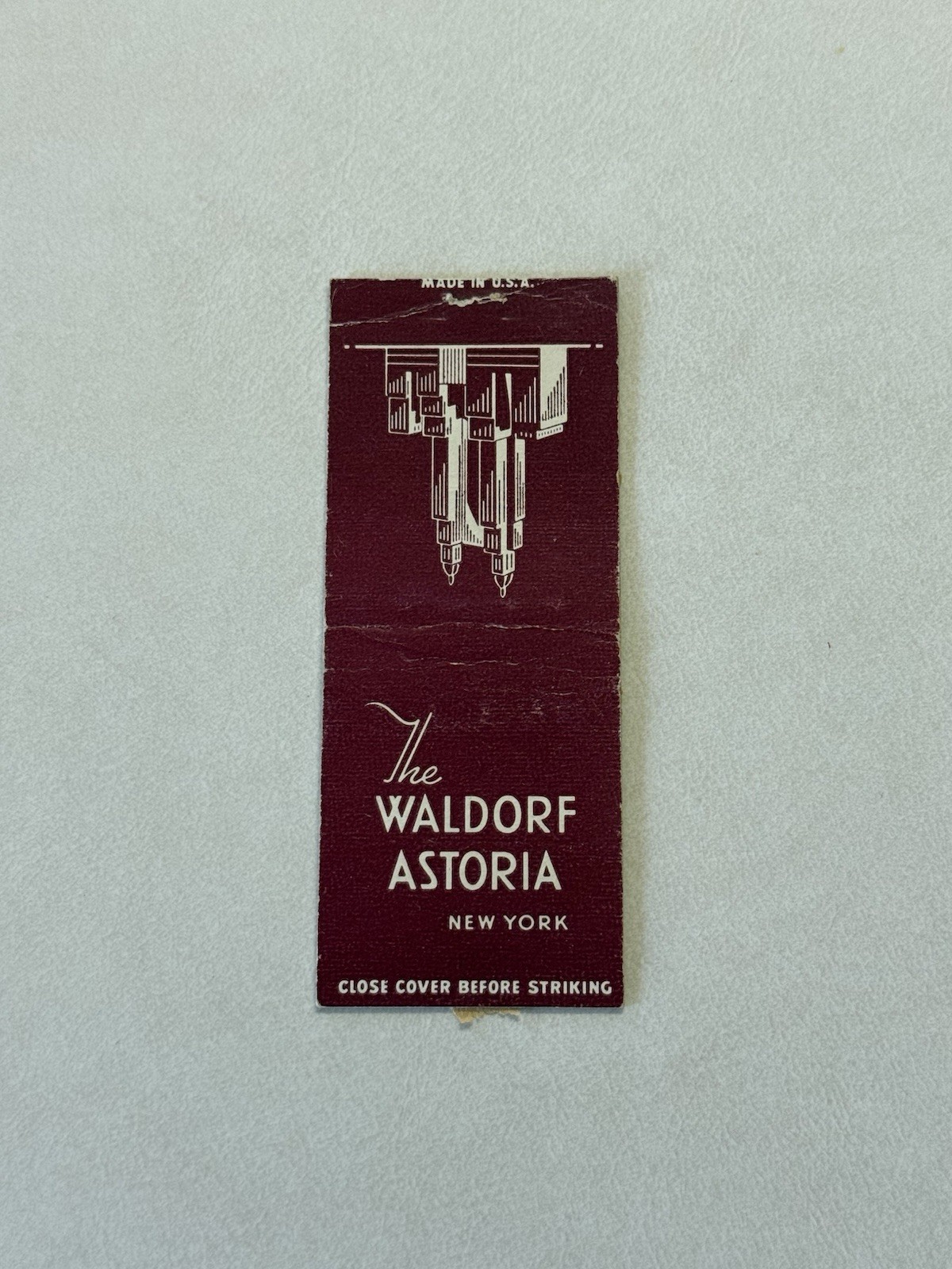 The Waldorf Astoria New York City Vintage Matchbook Cover 4