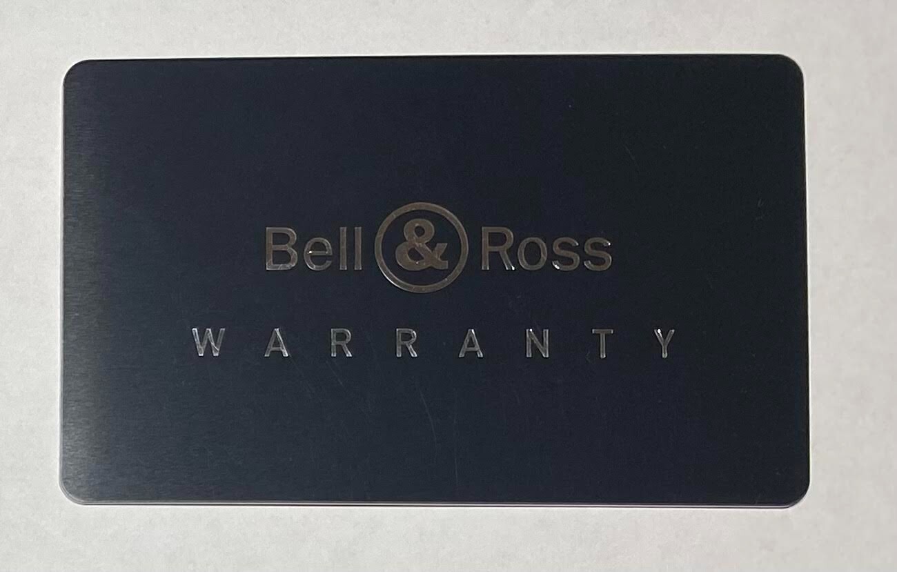 Authentic Bell & Ross Black Certificate Blank Guarantee Card Stamped/Dated