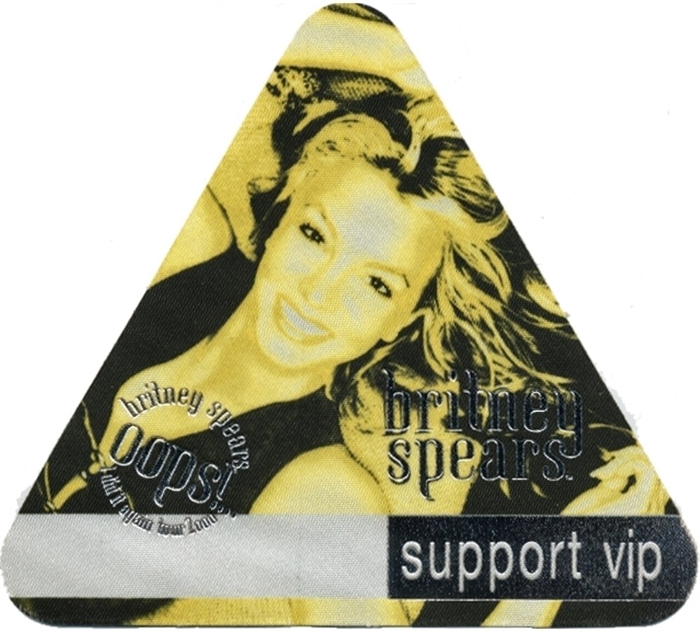 Britney Spears 2000 Oops!… I Did It Again concert tour VIP Backstage Pass