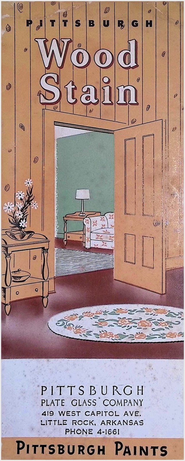 Pittsburgh Plate Glass Wood Stain Brochure Mid Century 1940s Color Swatches PPG