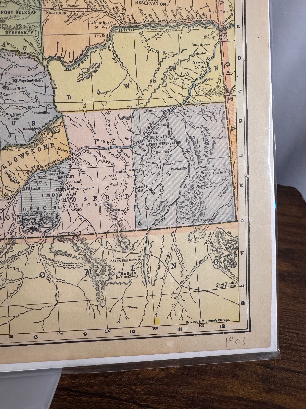1903 Montana Map Rand McNally Antique Atlas Page Vintage Western Americana