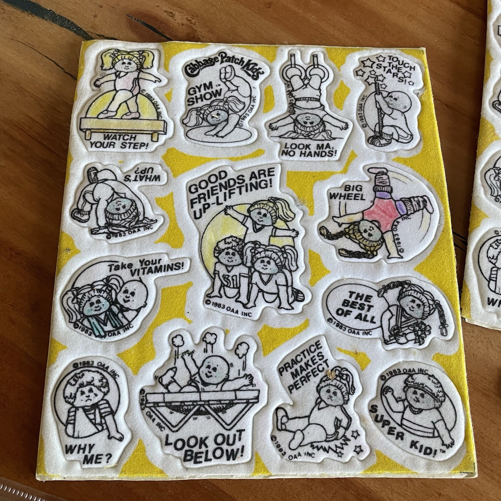 Vtg 80s CPK Cabbage Patch Kids Fuzzy Flocked Coloring Book Puffy Sticker Sheets