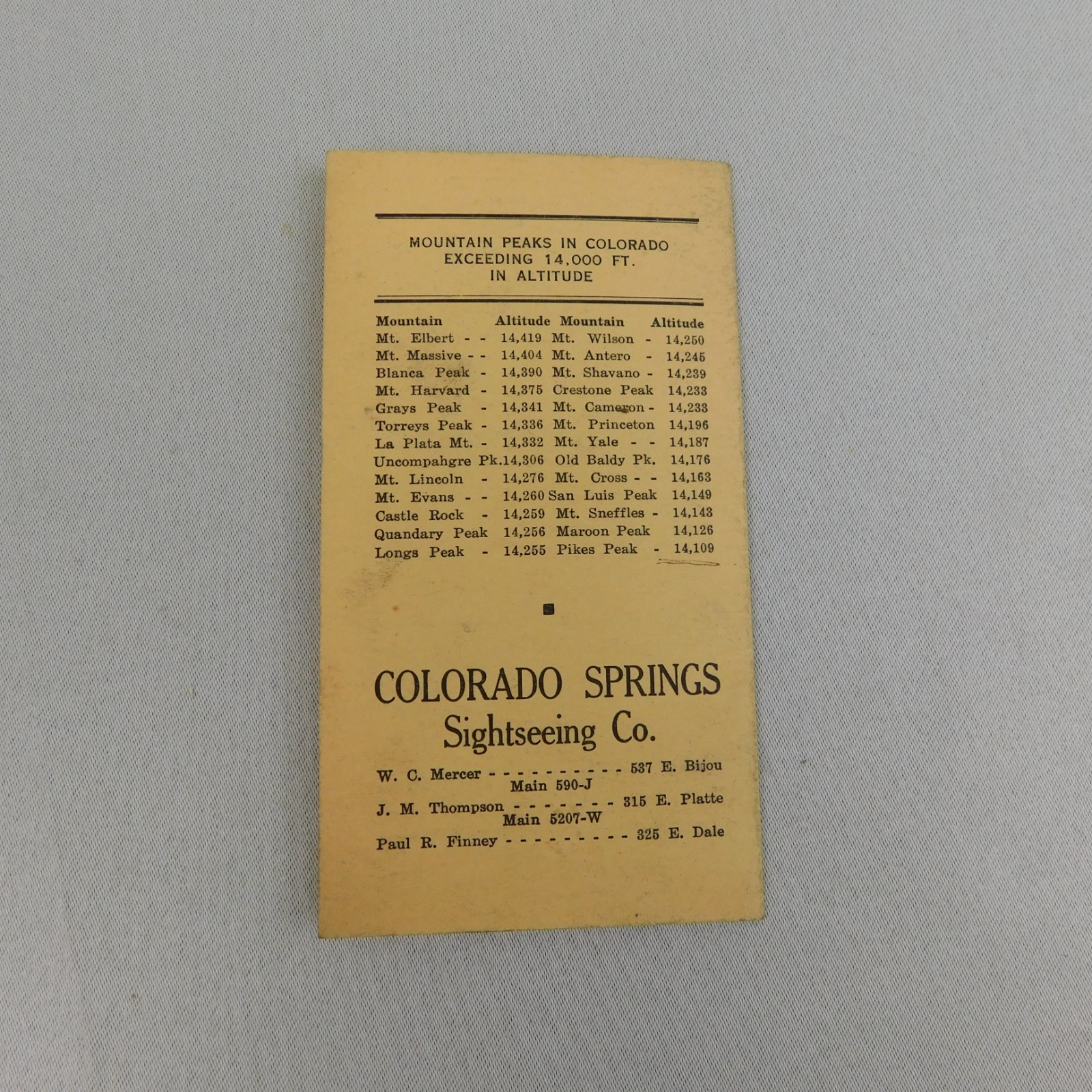 Vintage 20s Colorado Springs Sightseeing Scenic Trips Tour Guide Travel Brochure