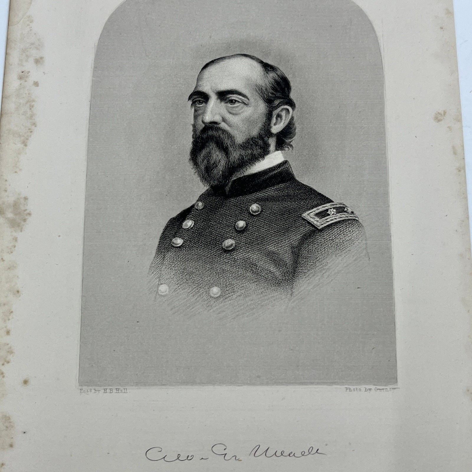 1867 Original Steel Art Engraving – Union General George Meade 9×5″ AC3-4