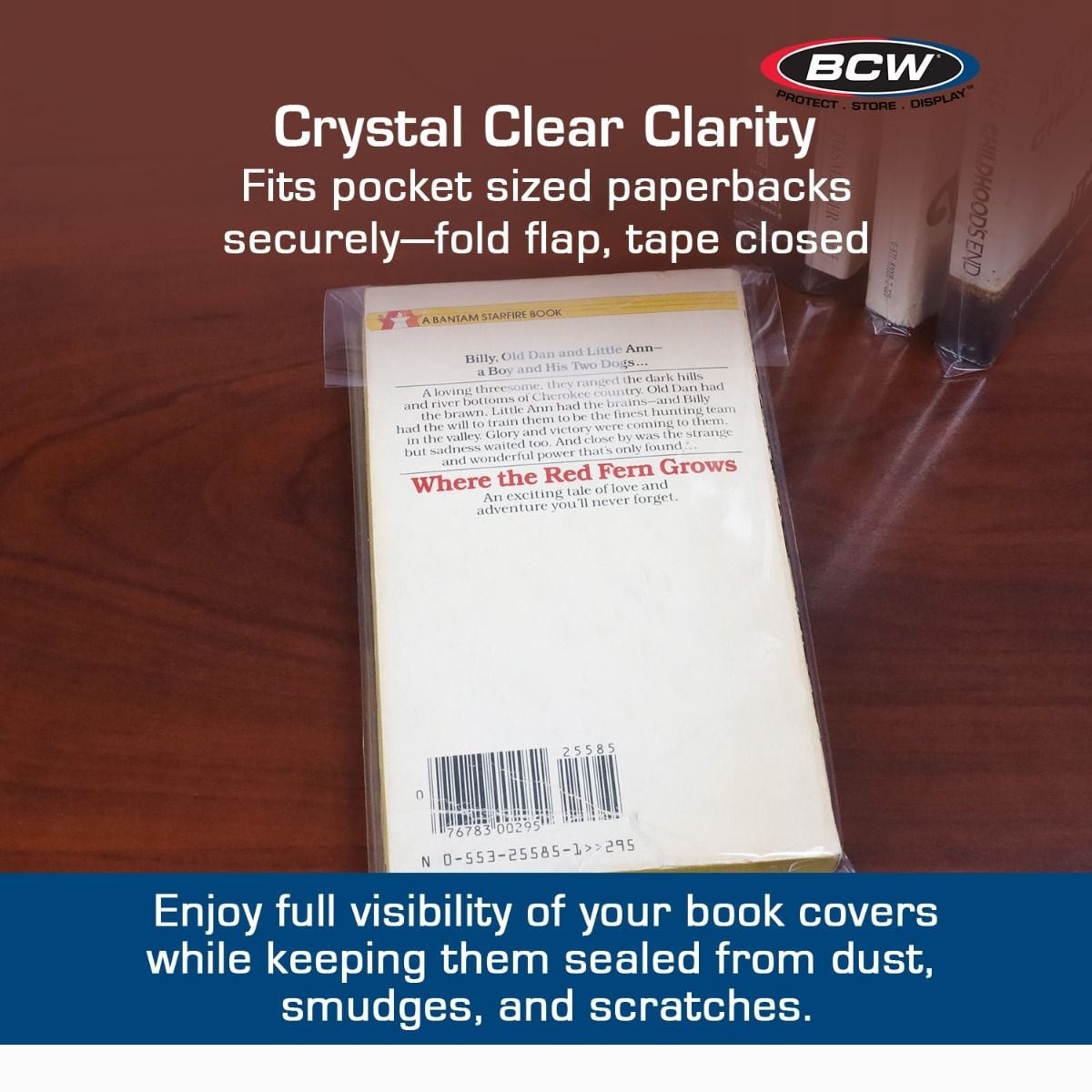 BCW Paperback Book Bags – Clear Archival Sleeves for Pocket Paperbacks