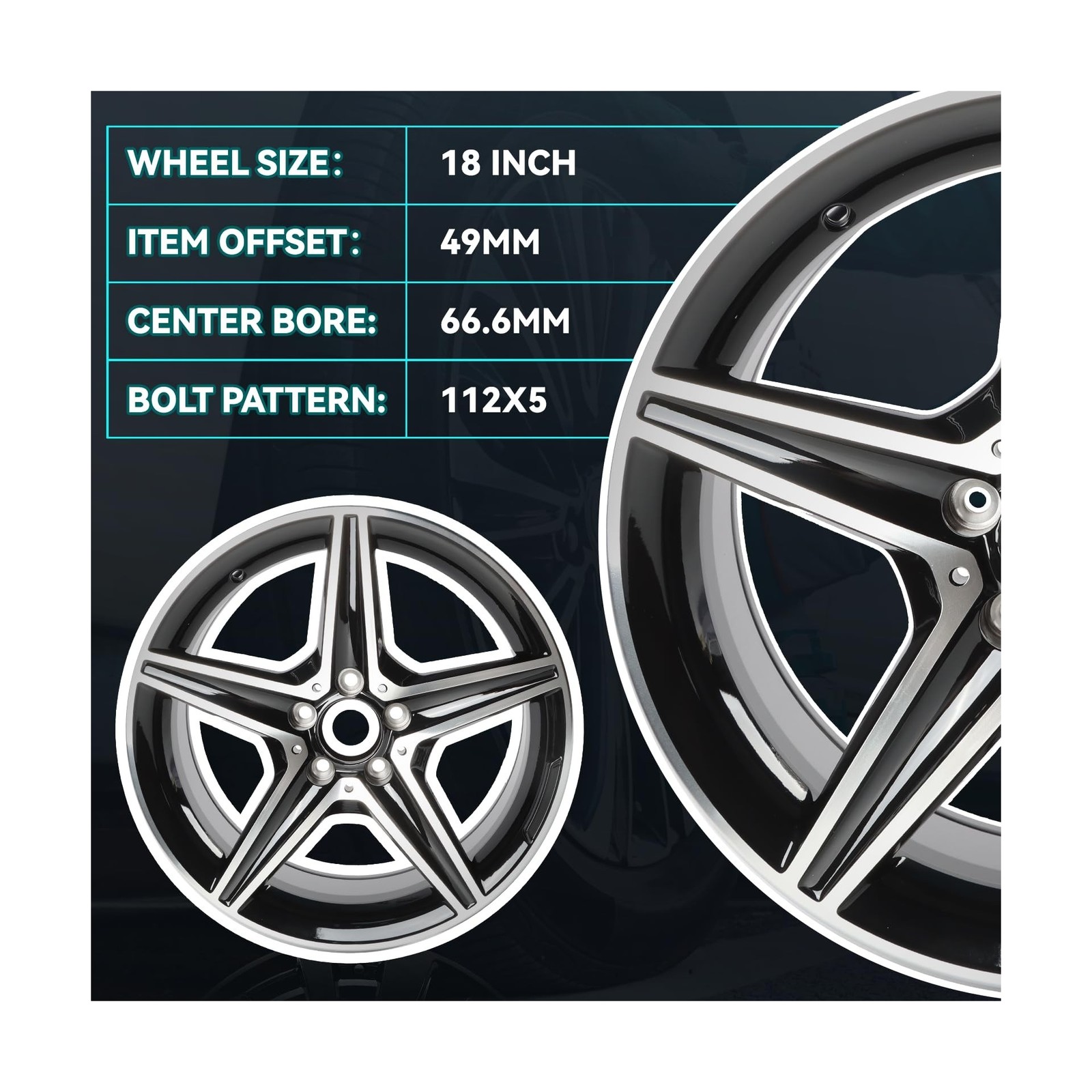 New 18 Inch 18×8.5Inch Premium Aluminum Alloy Wheel Rim Fits for Mercedes Ben…