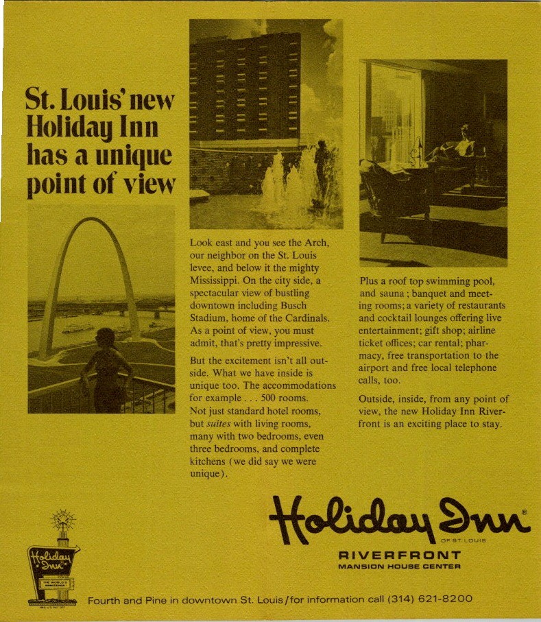 1970s Holiday Inn Riverfront St Louis Brochure Mansion House Center Map