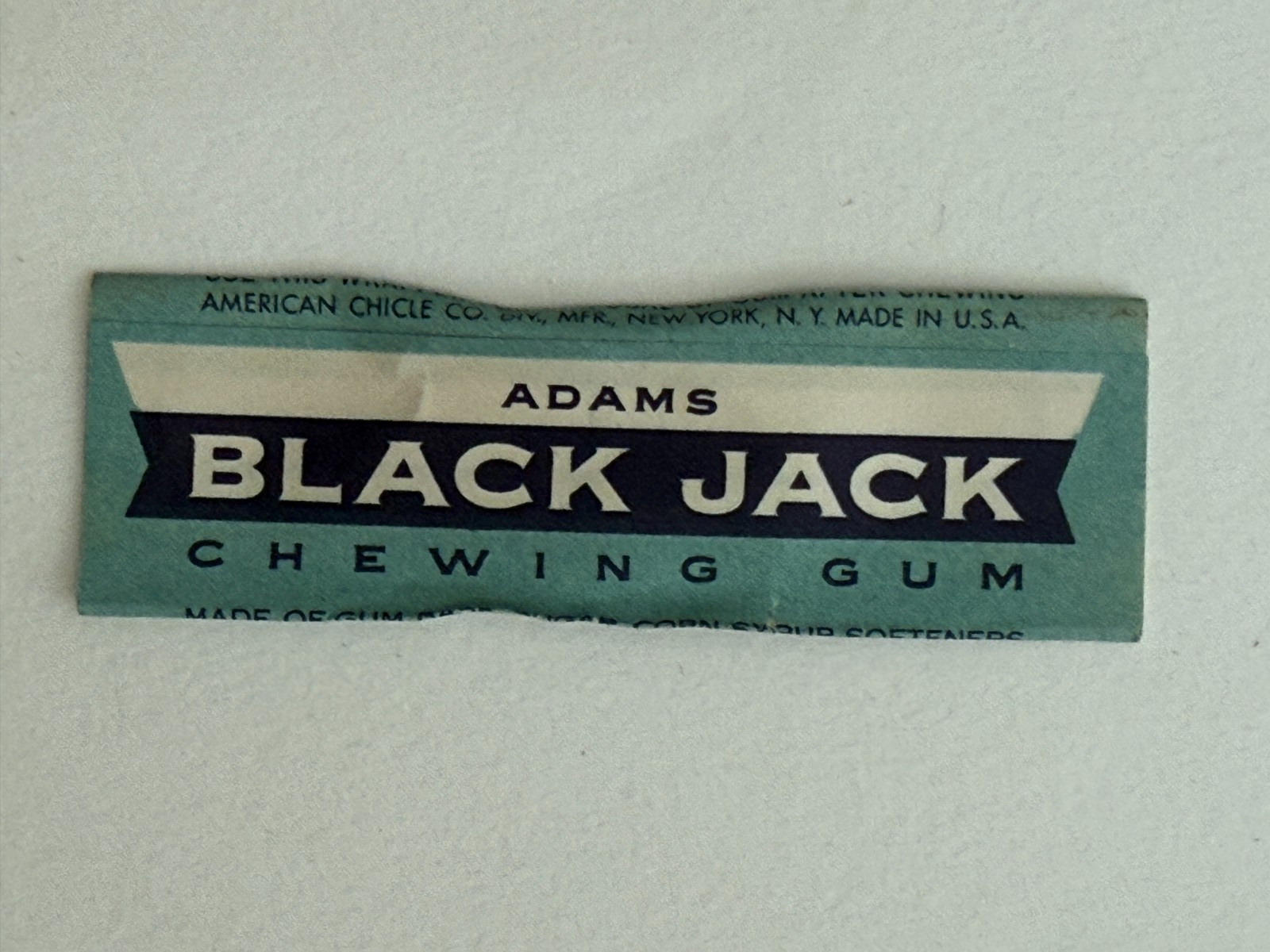 Vintage Adams Black Jack Chewing Gum Paper Wrapper, non-oval