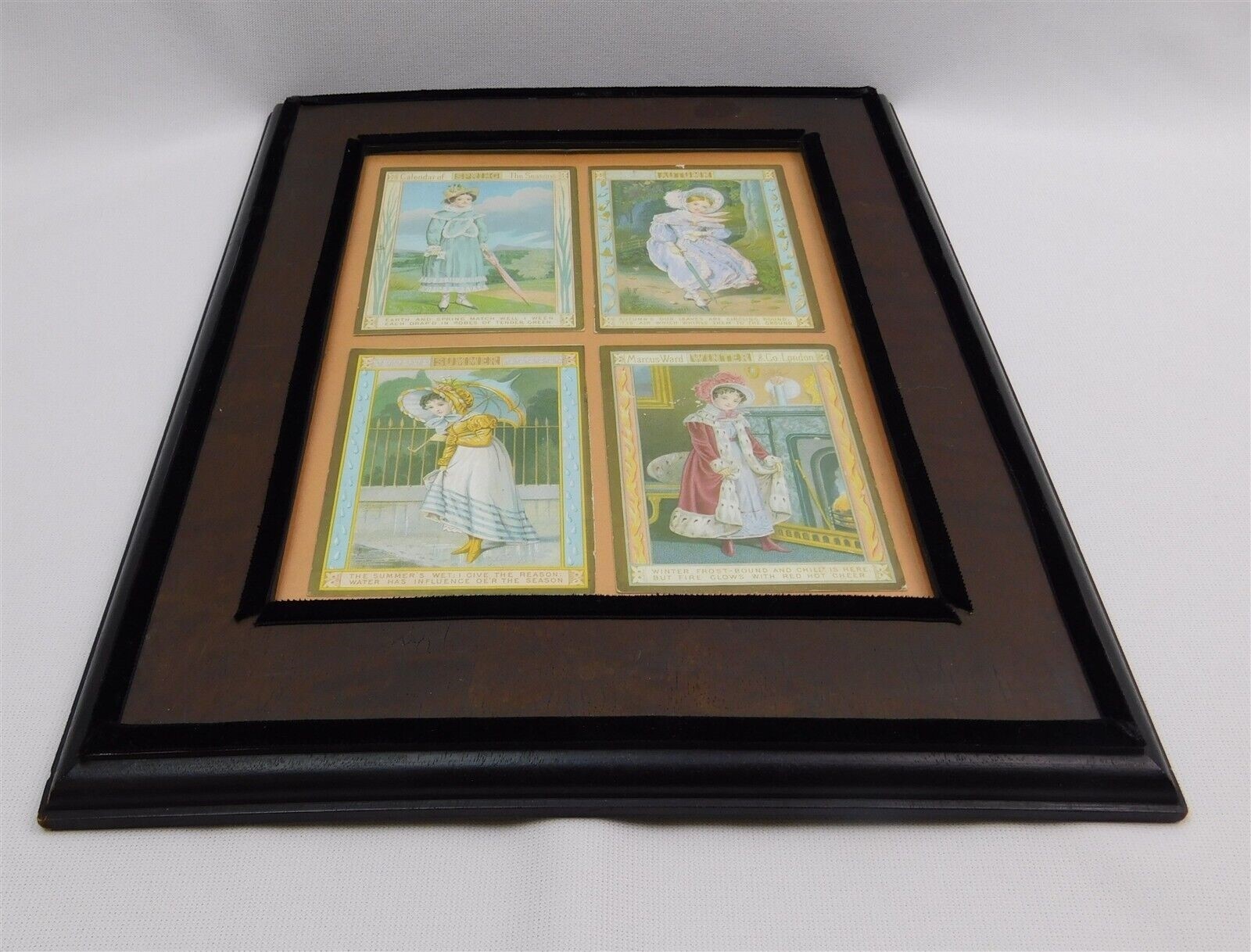 Marcus Ward 1880s Calendar Of The Seasons Victorian Trade Cards Framed