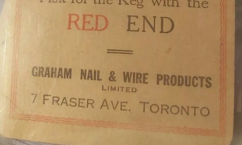 RARE(TORONTO) 1947 “GRAHAM NAILS -KEG WITH THE RED END” LINED PAGE NOTEBOOK-VG
