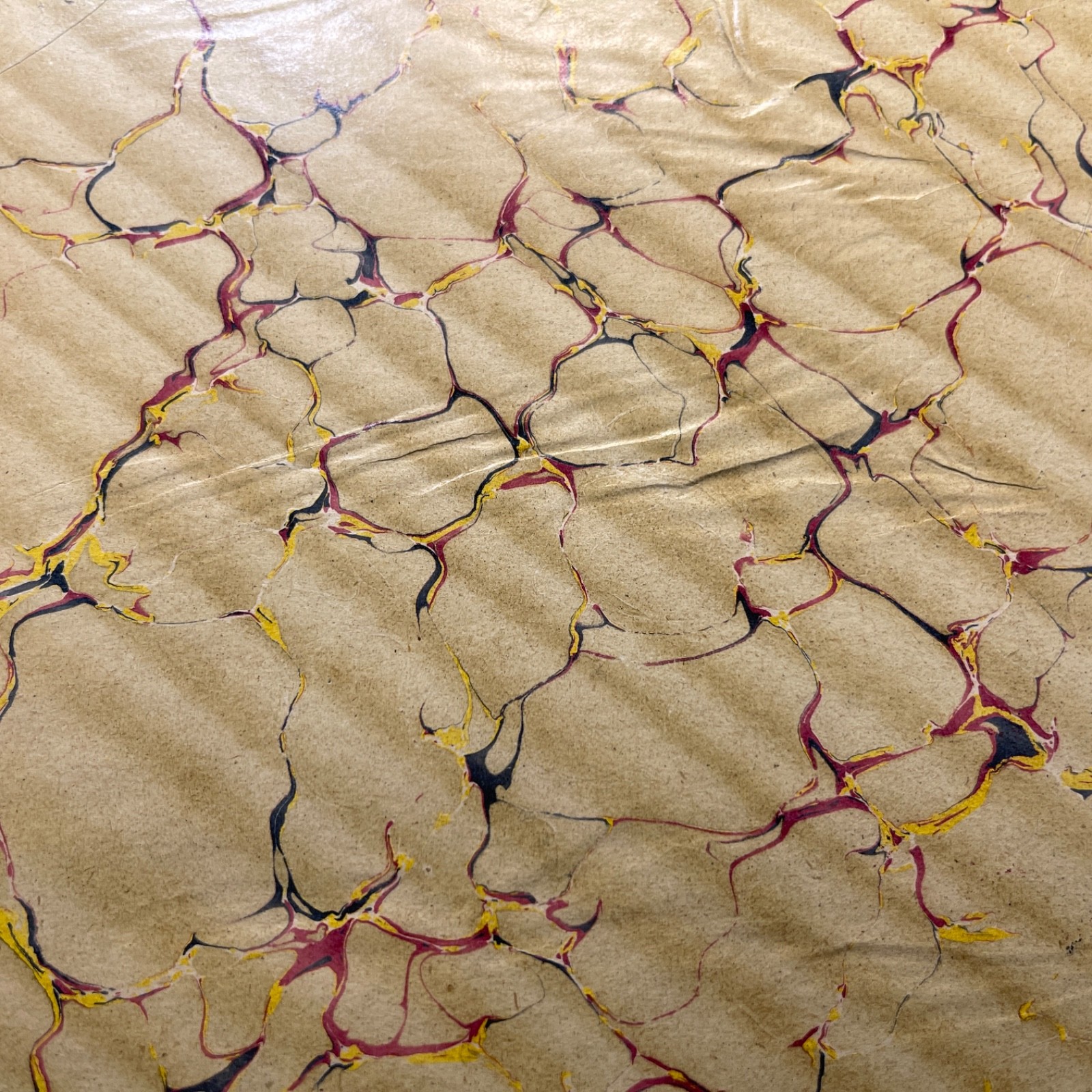 Antique Marbled End Papers Bookbinding Brown Red Yellow Blue Black Lot of 10