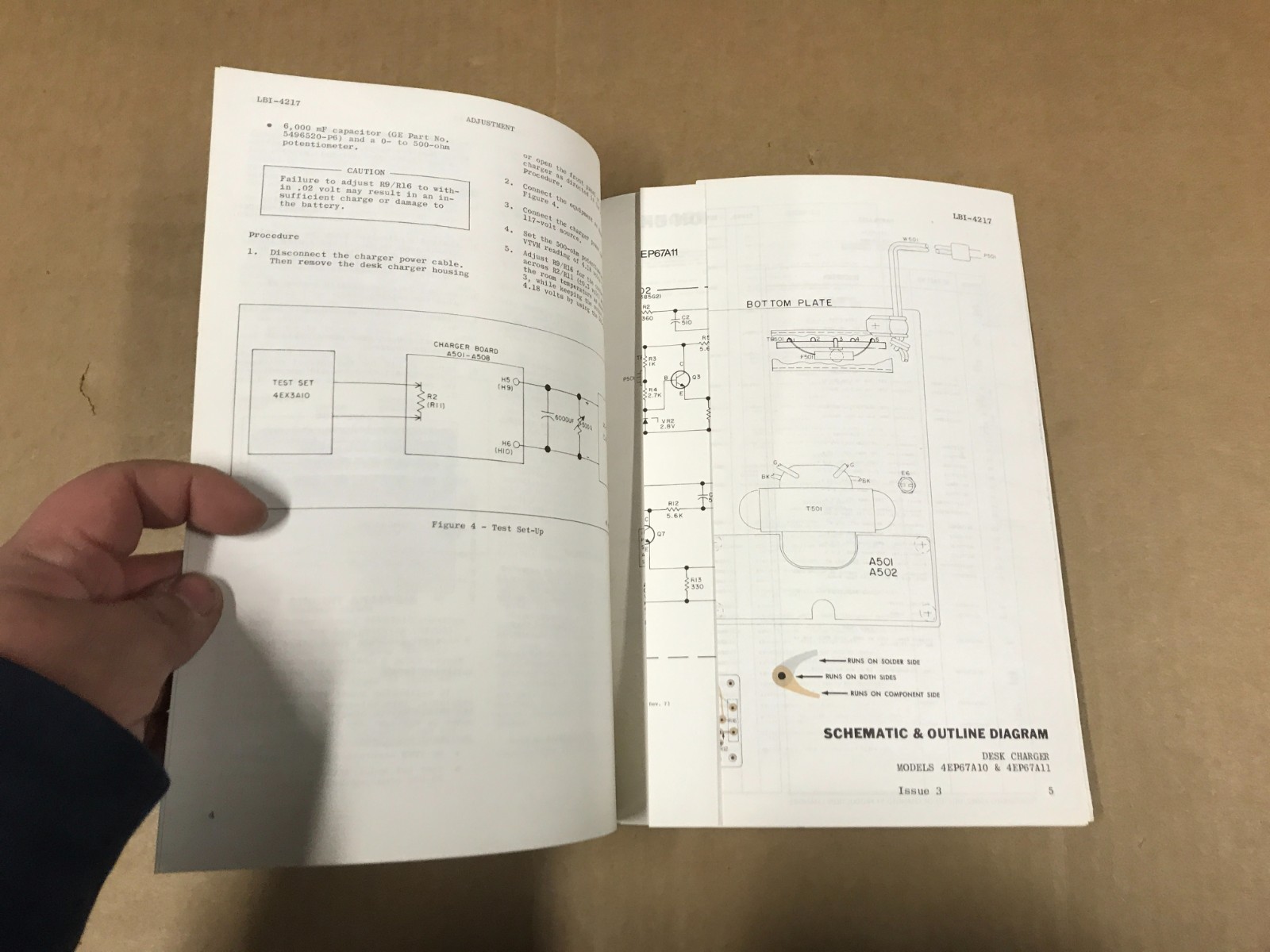 Vintage GE Model 4EP67A10,11 Desk Chargers Maintenance Manual