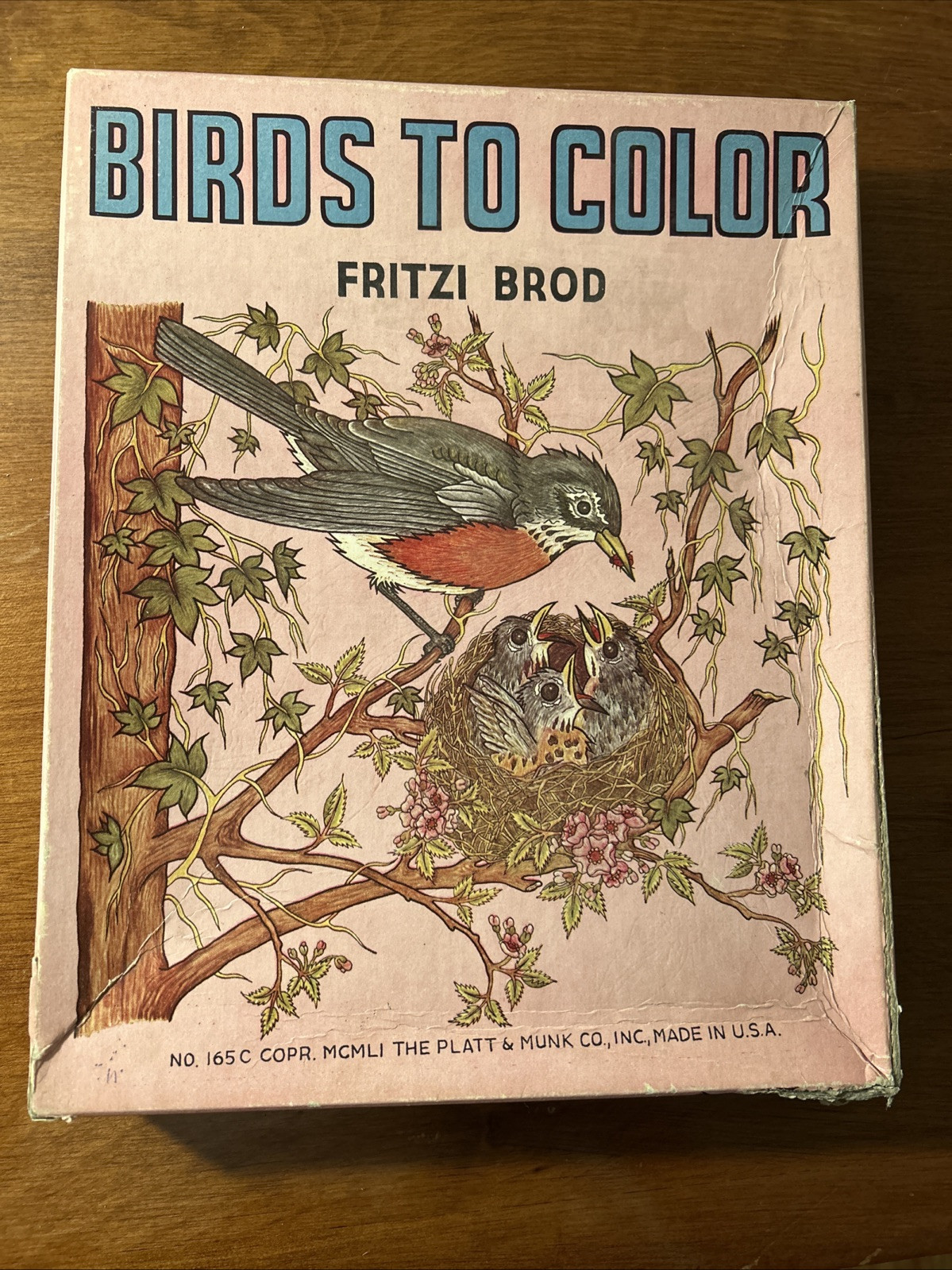Vtg Birds to Color Coloring Sheets Fritzi Brod 1951 Platt and Munk Co. USA