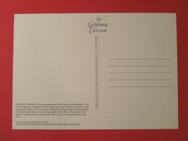 Chipping Campden Post Card – Cotswold / Printed in England – Excellent