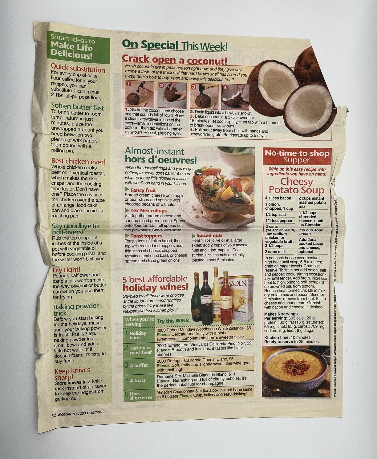 Vintage Lot of 11 Recipes from Magazines Ephemera Print Ads early 2000s