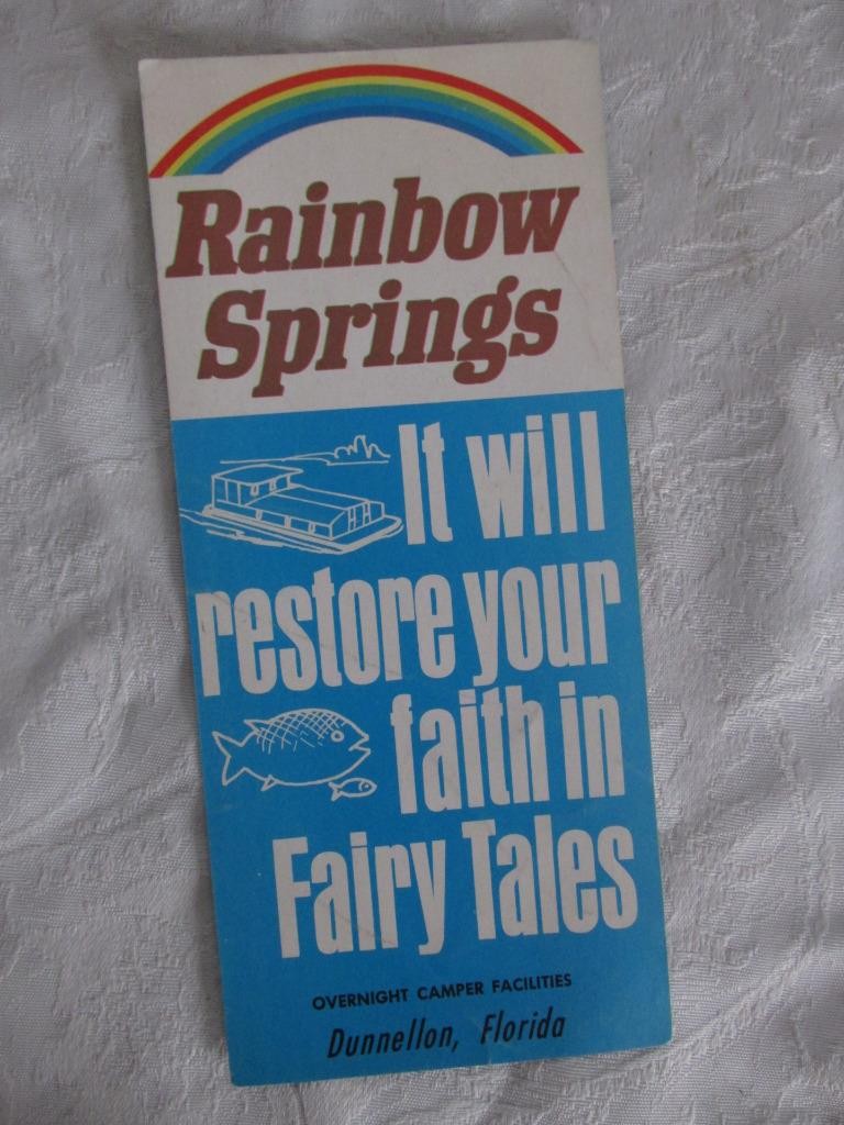 Vintage 1960’s Tourism Flyer for Rainbow Springs, Dunnellon, Florida – EXC Cond
