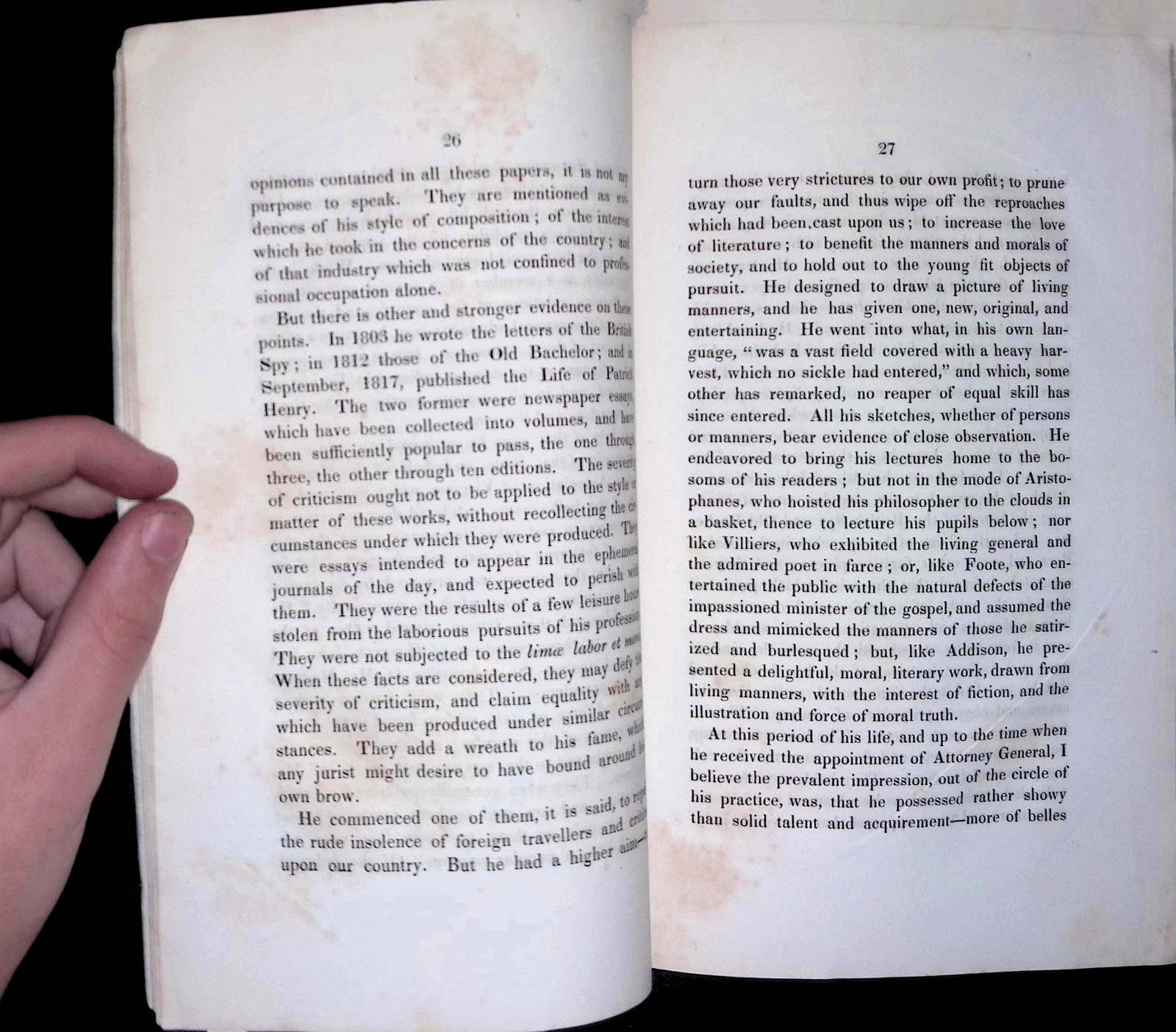 1834 Wirt Discourse Gales Seaton Washington Attorney General Biography Board