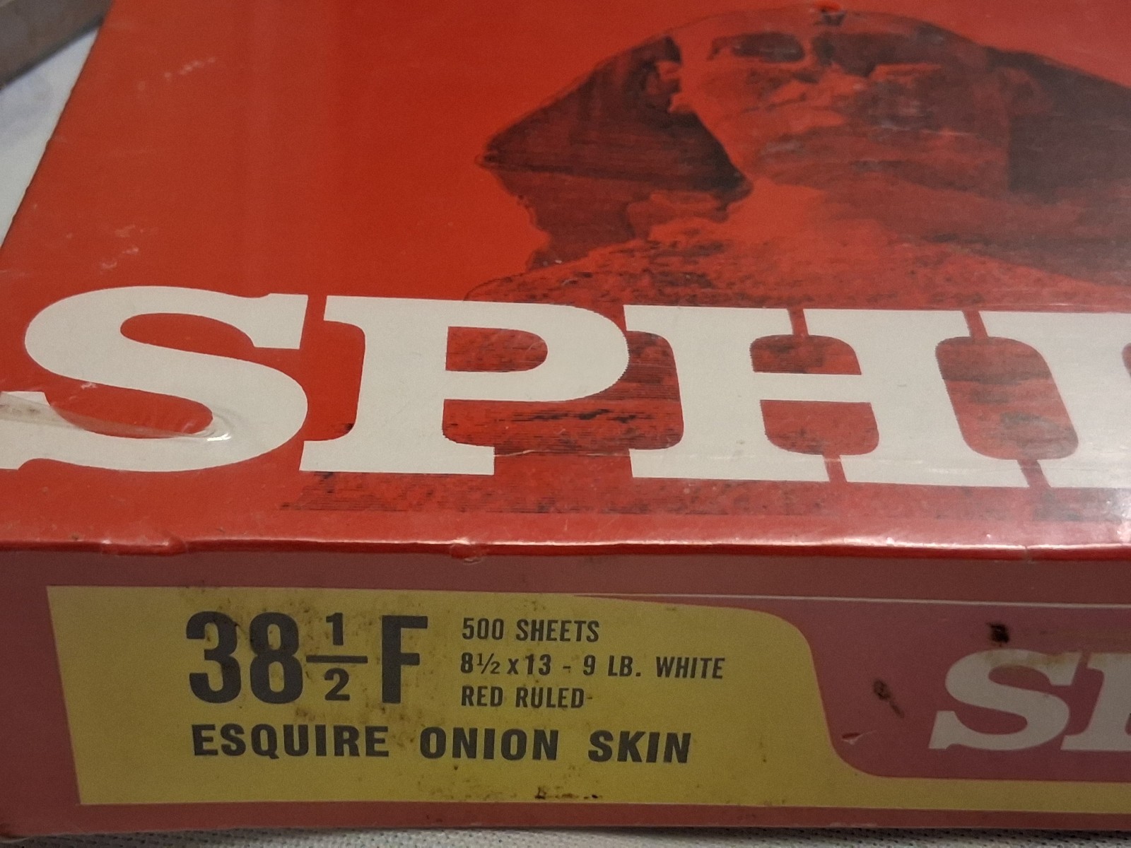 Vintage Sphinx Esquire Onion Skin Red Ruled Business Papers 500 sheets 8.5 x 13