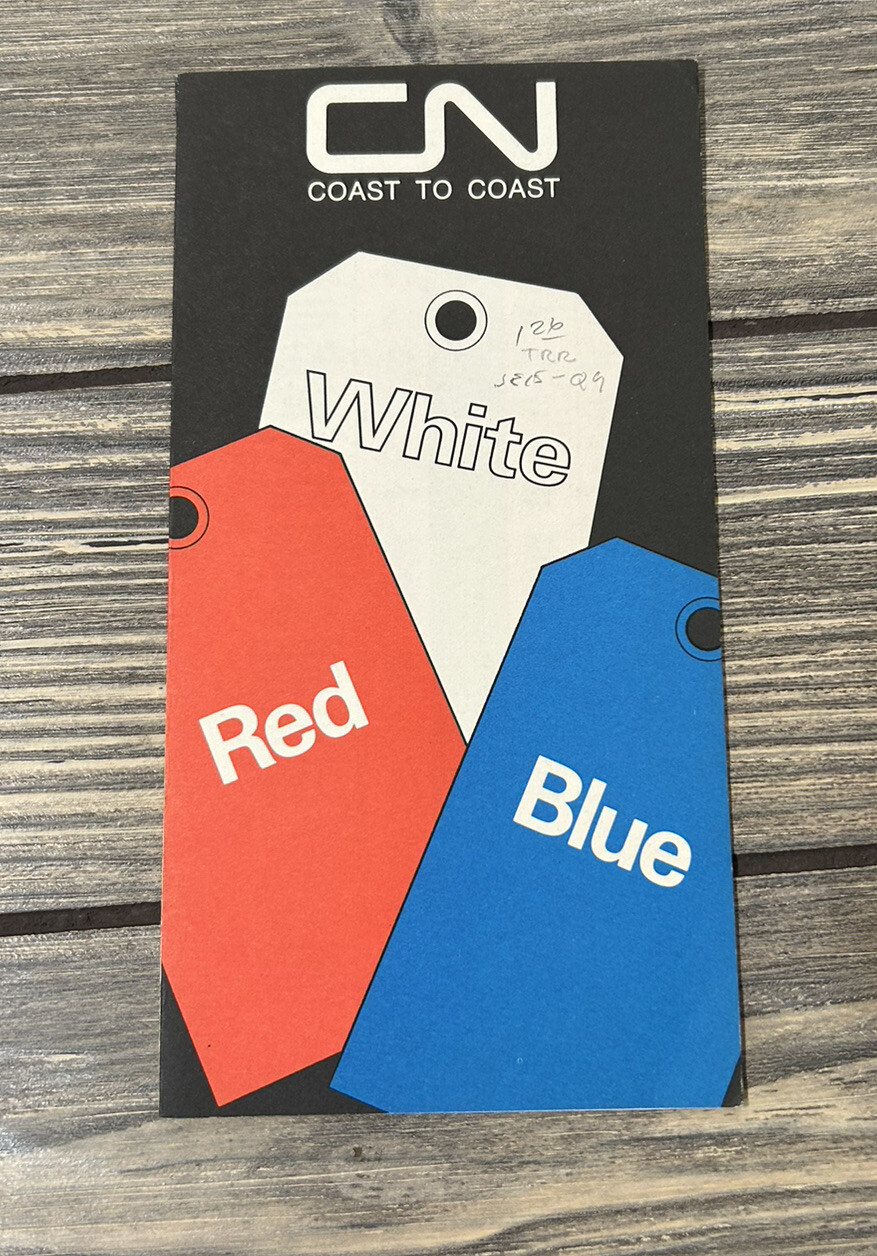 Vintage Coast to Coast CN White Blue Red Pamphlet Sample One Way Fares