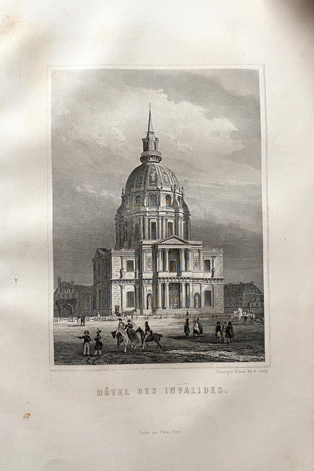 Engraving Paris France “Hotel Des Invalides” 19th Century History Politics