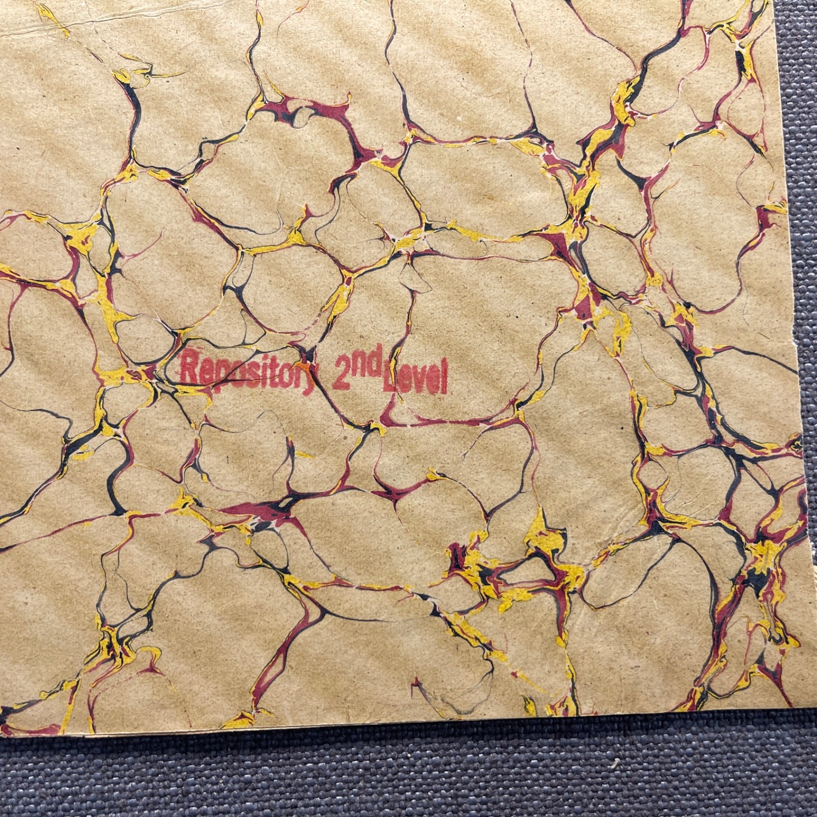Antique Marbled End Papers Bookbinding Brown Red Yellow Blue Black Lot of 10