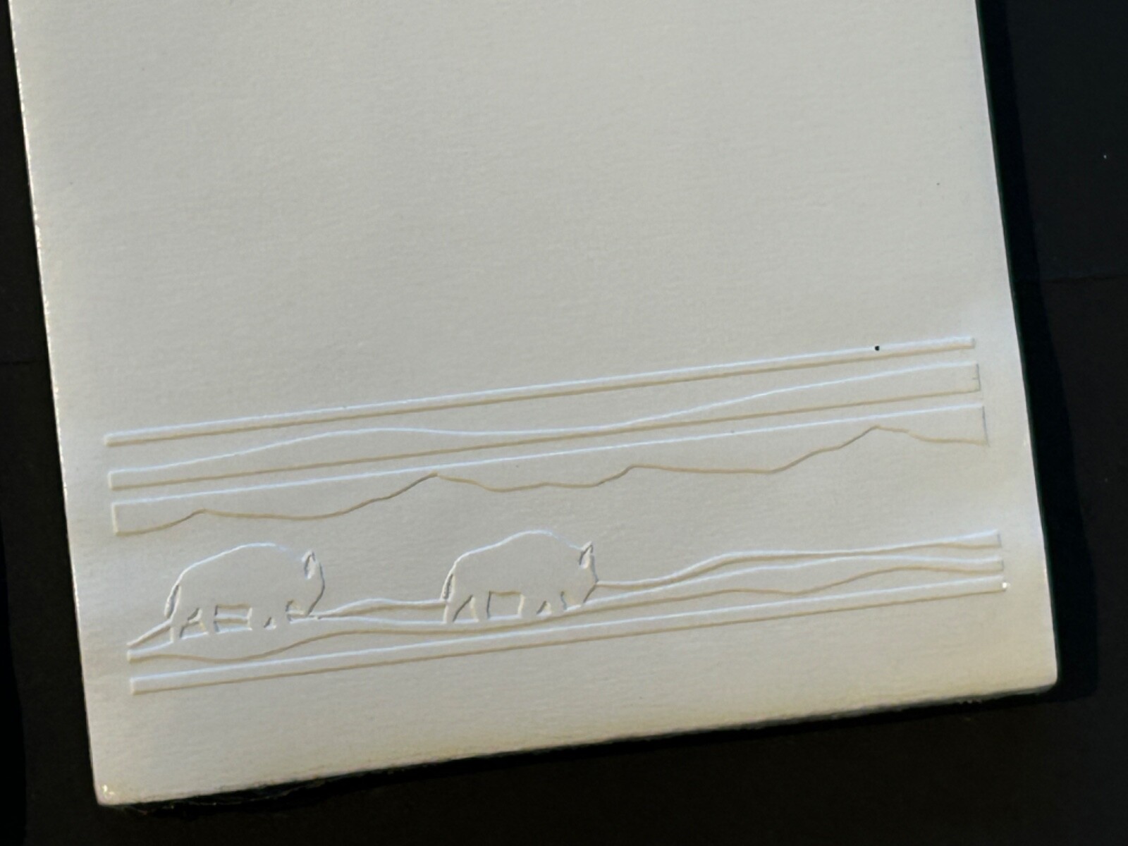 Vintage 80s APACHE DESIGN, Inc. Embossed Paper Tablets BUFFALO Pattern -Qty 4