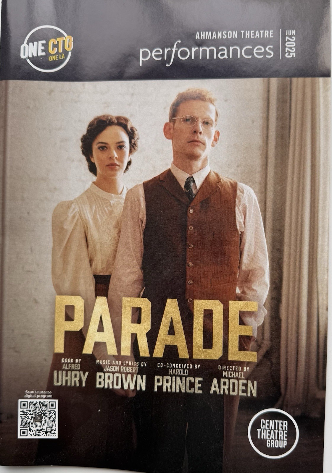 Parade BroadwayTour Playbill Jun 2025 Los Angeles Ahmanson Theatre
