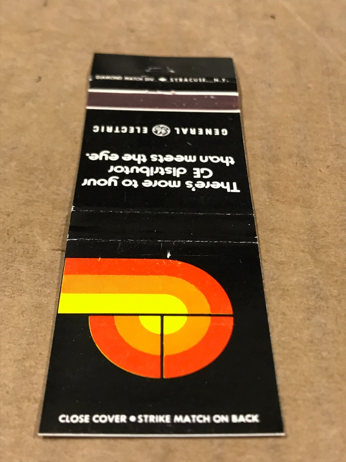 Vintage General Electric Distributor – Matchcover, Matchbook