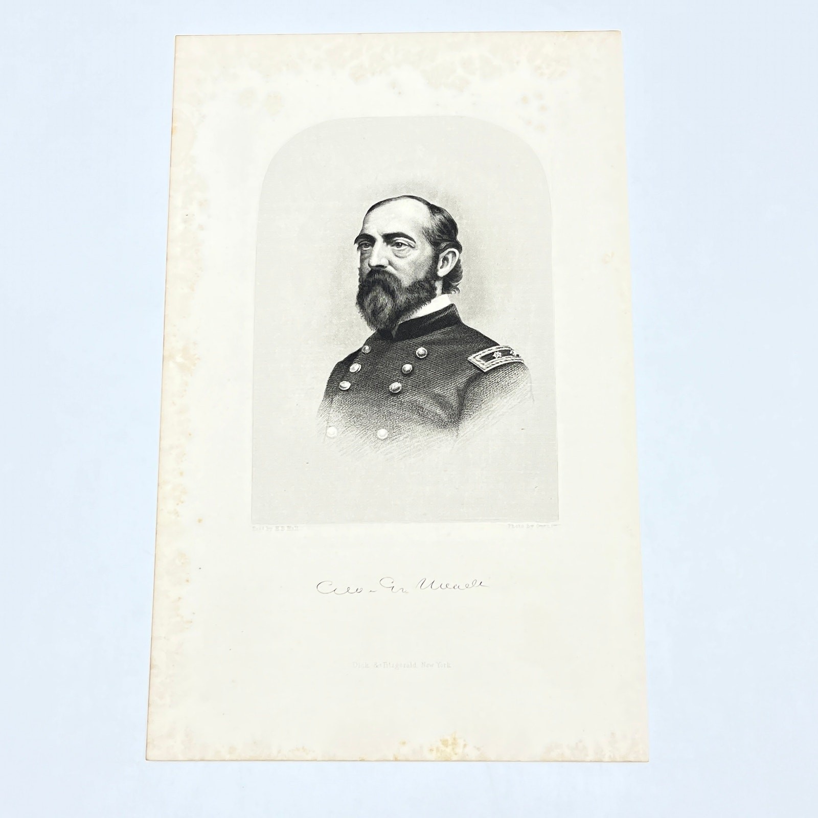 1867 Original Steel Art Engraving – Union General George Meade 9×5″ AC3-4