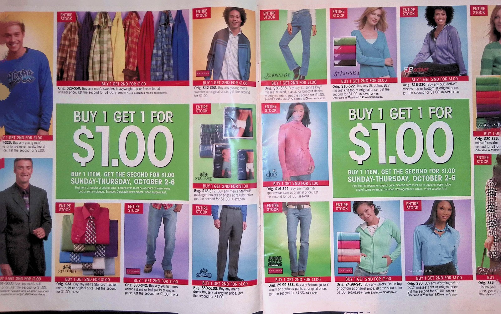 JCPenney Fall 2000s Catalog Insert Lowest Prices Buy 1 Get 1 Sale Ad