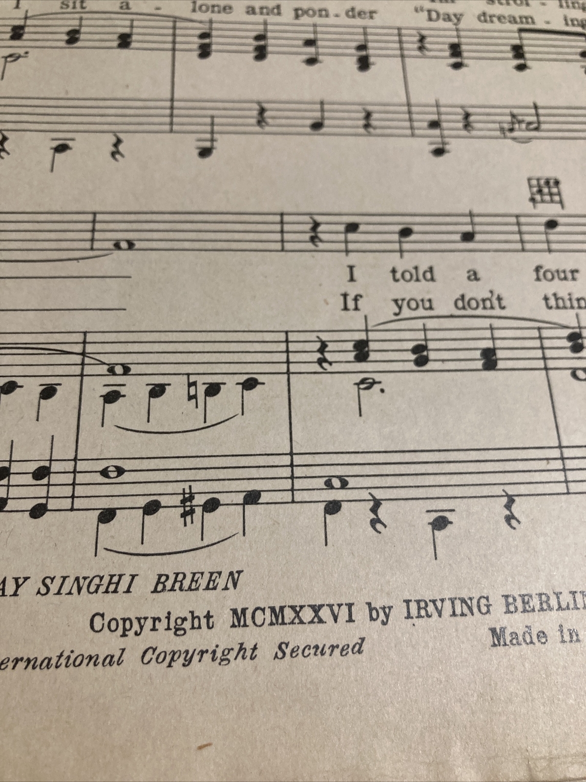 VINTAGE SHEET MUSIC 1926 I’M TELLIN TEH BIRDS BEES HOW I LOVE YOU CLIFF FRIEND
