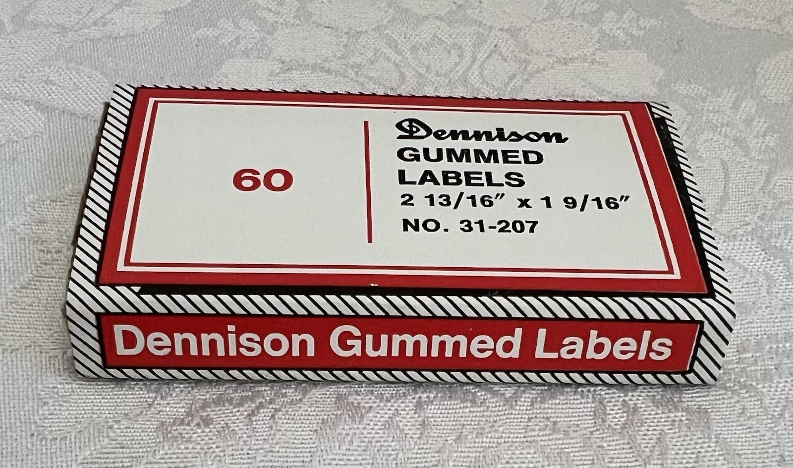 Vintage Dennison Gummed 2-13/16” Labels PARTIAL Box of 12 • No. 31-207/No. 2007