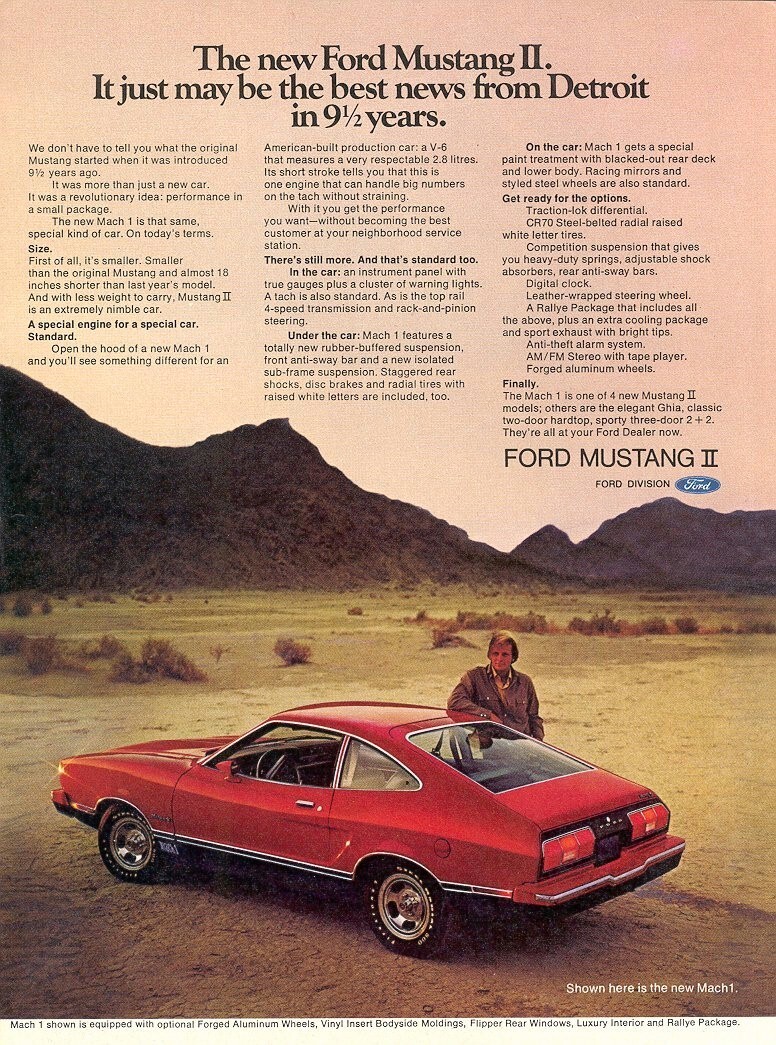 Lot of 4 1974 FORD MUSTANG ads