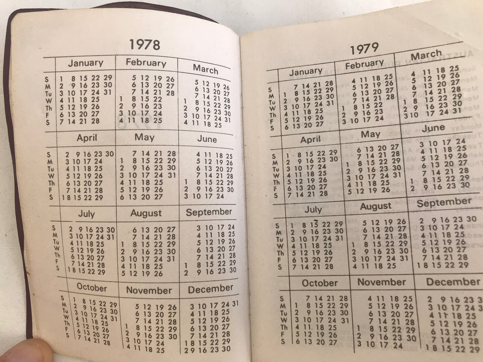 Vintage Wadlow 1978 Miniature Diary