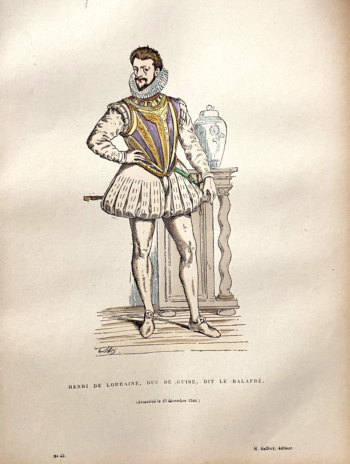 Color Engraving “Henri de Lorraine Duc de Guise DIT le Balafre”