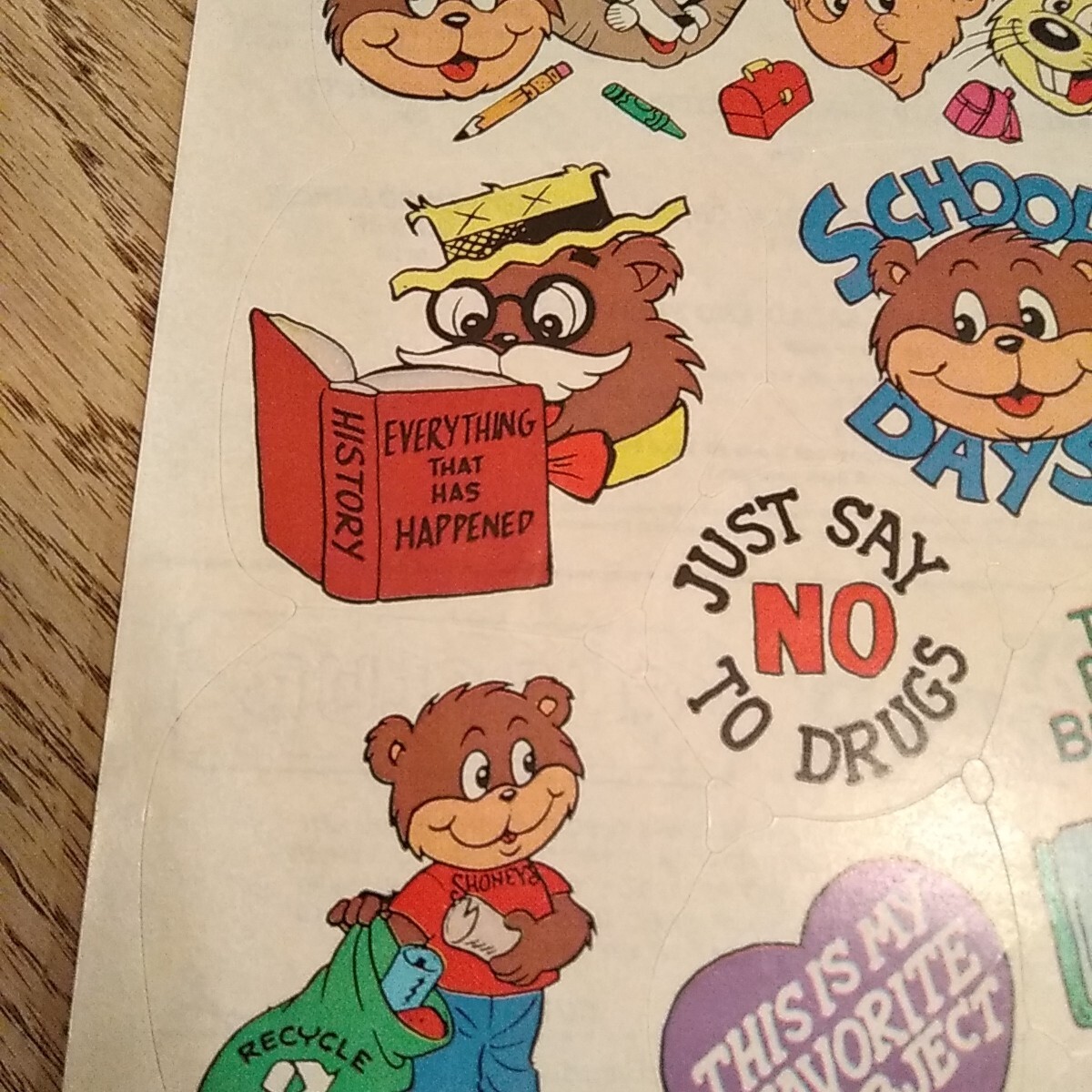 Vintage 1992 Stickers Shoney’s Bear Cub Club From Tennessee Set Of 4 Sheets