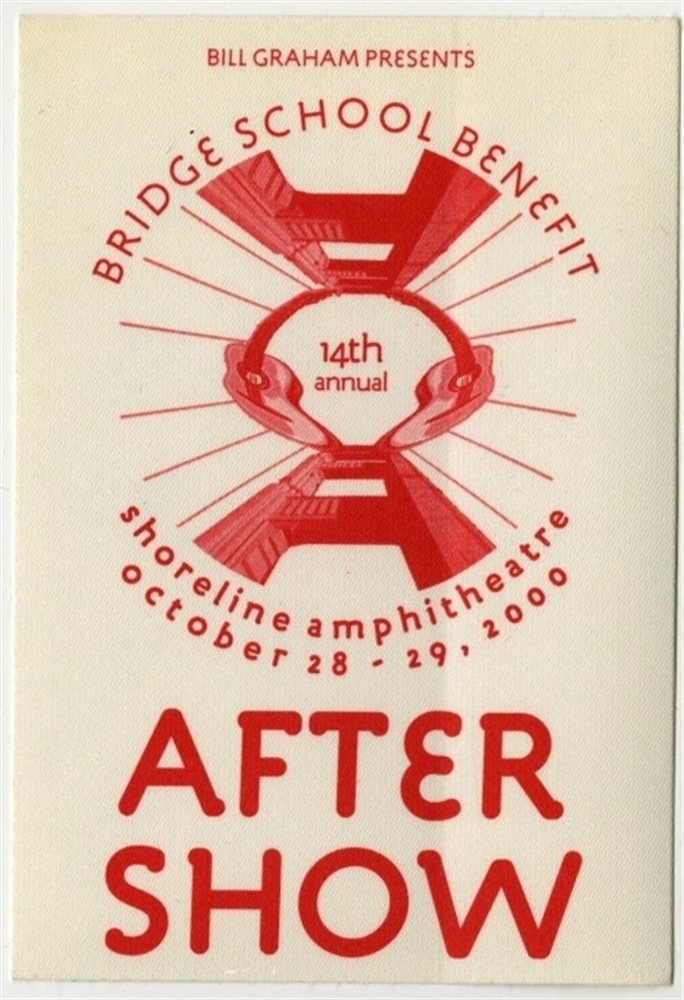 Tom Petty 2000 Bridge School Benefit event w/ Foo Fighter, RHCP Backstage Pass