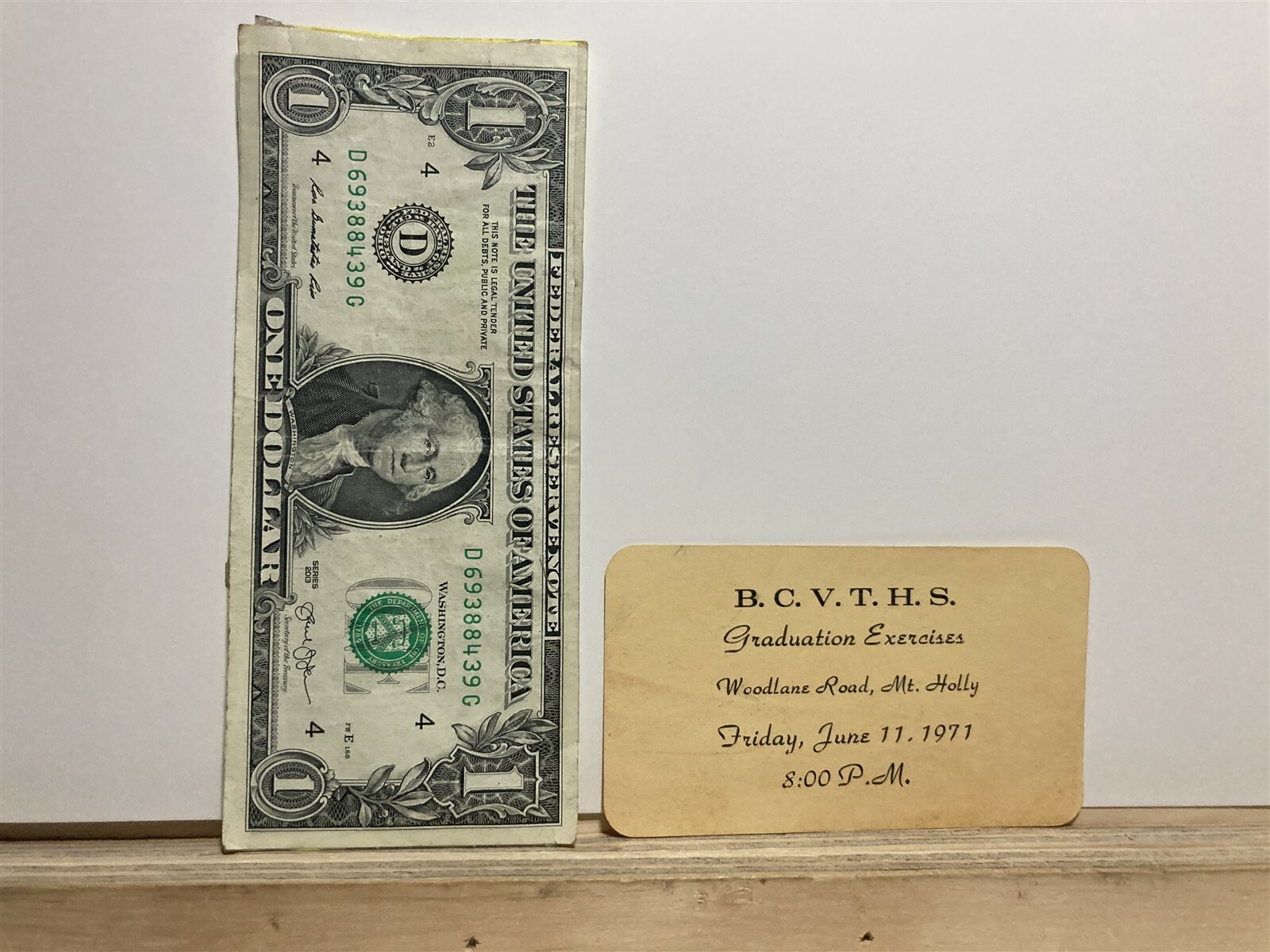 1971 Burlington County Vocational Tech Vo-Tech High School Mt. Holly NJ Ticket