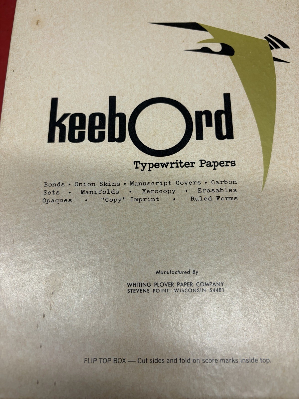 Keebord Erasable Plover Bond I-20EF Cotton Full New Open Box (500) Typing Paper