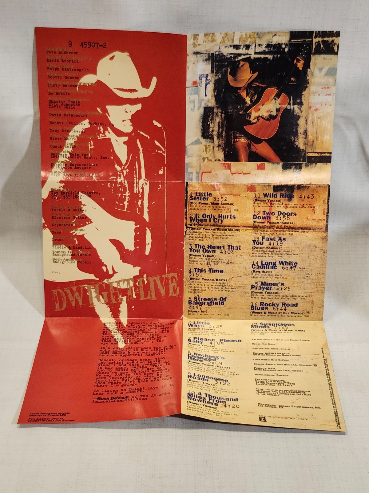 Dwight Yoakam Live 1995 CD Front Insert Cover Artwork Booklet ONLY