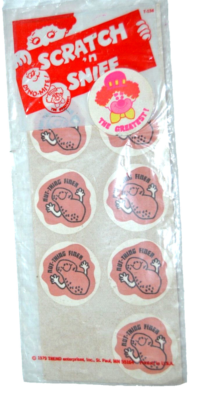 PEANUT Scratch ‘n Sniff 1979 RARE Vintage 70’s 7 Stickers by TREND Brown Matte