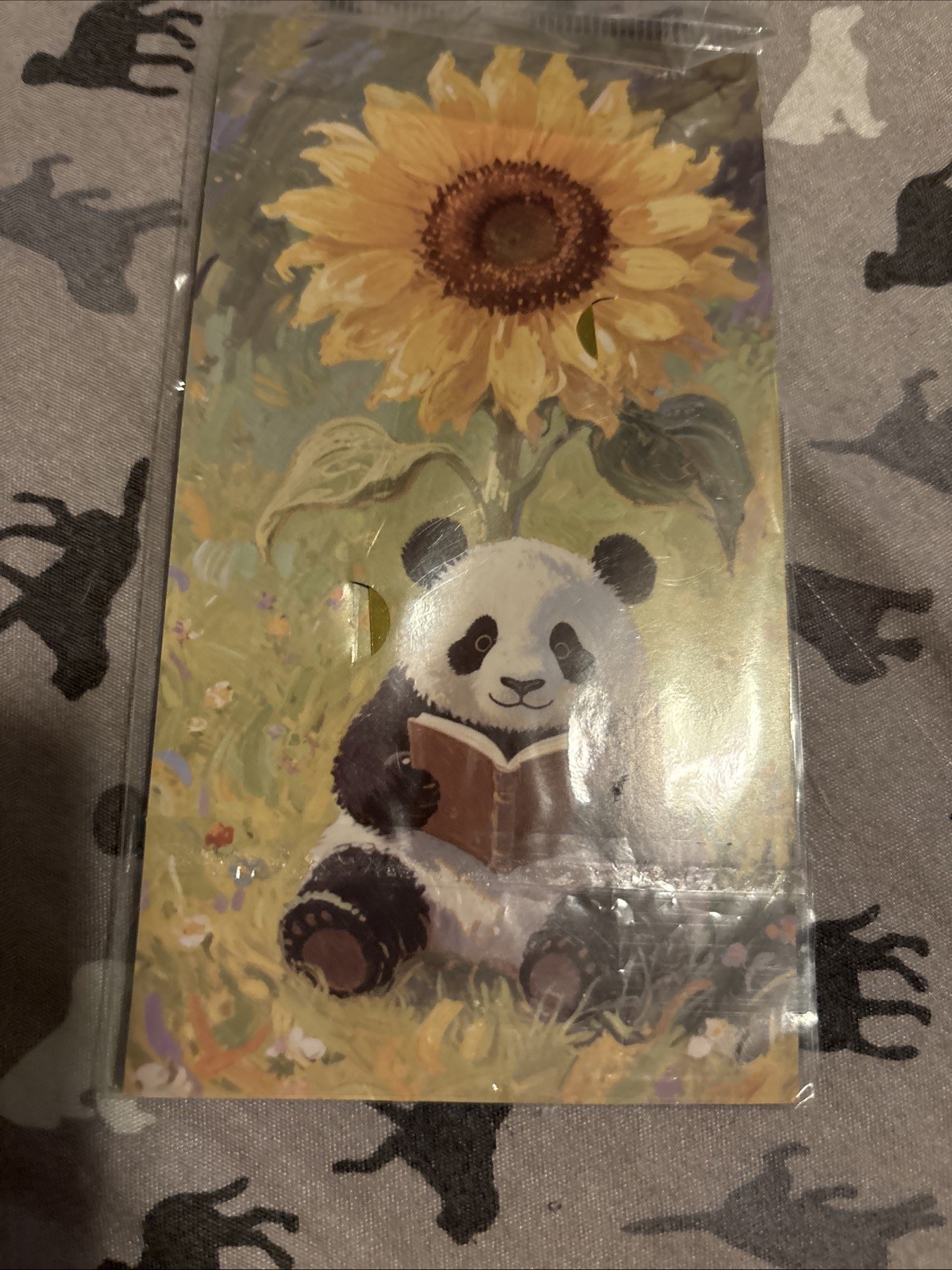 Sunflower Reading Koala Thin Metal Bookmark Multicolor Pattern Gold Tassel